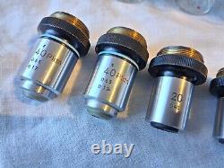 5 x Nikon Microscope Objectives With Original Plastic Cases-Nikon Plan-DLL-Etc