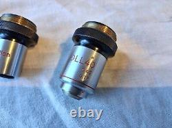 5 x Nikon Microscope Objectives With Original Plastic Cases-Nikon Plan-DLL-Etc