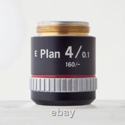 ANTIQUE BRASS HENRY CROUCH LONDON 1242 withNikon E Plan 4/0.1 Microscope Objective