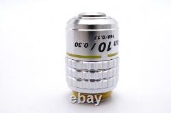 Ex Nikon Plan 10X 0.30 160/0.17 Microscope Objective Lens. 20.25mm 25078