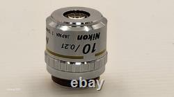 Excellent NIKON 10X M PLAN MICROSCOPE OBJECTIVE LENS 10/0.21 SLWD 210/0 34052