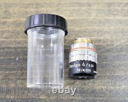 Genuine Nikon Plan Apo 4/0.20 160/- Microscope Objective Used From Japan