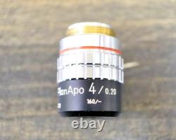Genuine Nikon Plan Apo 4/0.20 160/- Microscope Objective Used From Japan