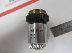 Microscope Part Objective Nikon Japan Plan 40x Optics Lens As Pictured &w7-b-68