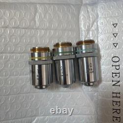 Microscope objective lenses (set of 3) Plan 10x, 20x, 40x As-is