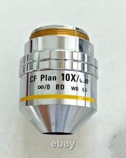 NIKON CF Plan 10X/0.30? /0 BD WD 6.5 Microscope Objective Lens Used From Japan