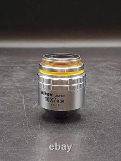 NIKON Junk Microscope Objective Lens CF PLAN 10x0.30a? 0 BD DIC Used