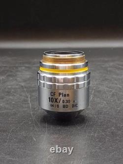 NIKON Junk Microscope Objective Lens CF PLAN 10x0.30a? 0 BD DIC Used