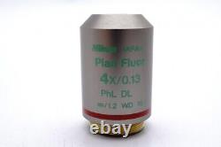 NIKON PLAN FLUOR 4X/0.13 PHL DL? /1.2 WD 16.4 Microscope Lens for M25 25780
