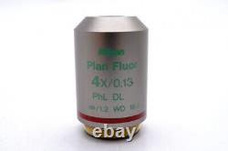 NIKON PLAN FLUOR 4X/0.13 PHL DL? /1.2 WD 16.4 Microscope Lens for M25 25780