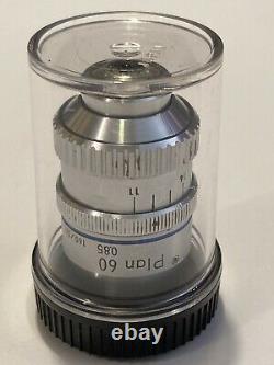 NIKON Plan 60X/0.85 Microscope Objective Correction Collar 160mm Tested