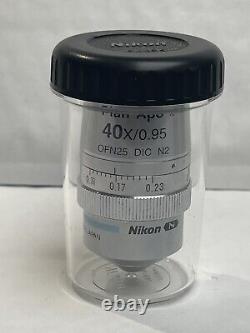 Nikon 40x Plan Apo Microscope Objective 0.11-0.23 N. A. 0.95 DIC N2 OFN25