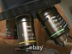 Nikon 50i Eclipse Microscope for Clinical or Research 4/10/20/40 Plan Objectives