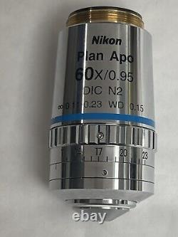 Nikon 60x/0.95 DIC N2 Plan Apo Microscope Objective 0.11-0.23
