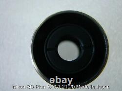 Nikon BD Plan 5X 0.1 210/0 Metal Microscope Objective M26 thread Made in Japan