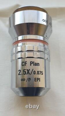Nikon CF Plan 2.5 X/0.075 EPI WD 8.8 Microscope Objective Lens and 45-60 Adapter