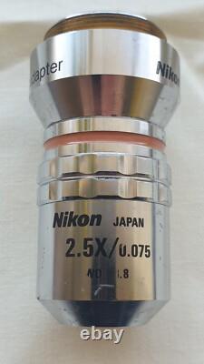 Nikon CF Plan 2.5 X/0.075 EPI WD 8.8 Microscope Objective Lens and 45-60 Adapter