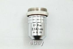 Nikon CF Plan 2.5x / 0.075 EPI WD 8.8 Microscope Brightfield Objective #1925