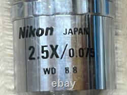 Nikon CF Plan 2.5x/0.075 WD Microscope objective lens Free Fast Shipping