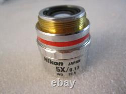 Nikon CF Plan 5X/0.13 / 0 EPI Microscope Objective, P/N 81800, WD 22.5mm