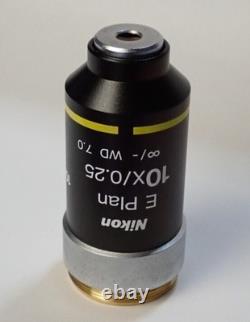 Nikon CFI E Plan 10x Infinity Biological Microscope Objective Eclipse E200