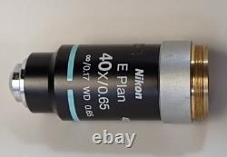Nikon CFI E Plan 40x Infinity Biological Microscope Objective Eclipse E200