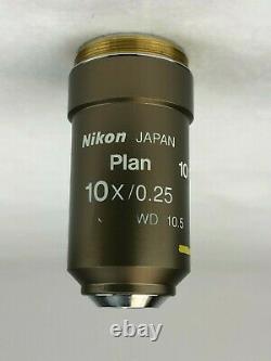 Nikon CFI Plan 10x / 0.25 Infinity Microscope Objective M25 Threads 110% Refund