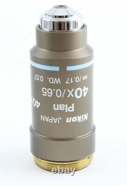 Nikon CFI Plan 40x 0.65 Eclipse E I Series Microscope Objective Infinity