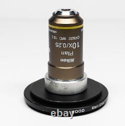 Nikon CFI Plan Achromat Microscope Objective 10X MRL00102 with coupling ring