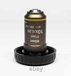 Nikon CFI Plan Achromat Microscope Objective 10X MRL00102 with coupling ring