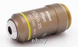 Nikon CFI Plan Achromat Microscope Objective. 10X Magnification. MRL00102