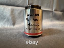 Nikon CFI Plan Apochromat 4X/0.20? /- Macro Microscope Objective