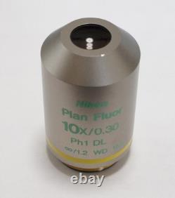 Nikon CFI Plan Fluor DL 10x Infinity Phase Contrast Microscope Objective Lens Nikon CFI Plan Fluor DL 10x Infinity Phase Contrast Microscope Objective Lens
