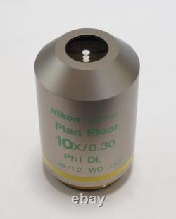 Nikon CFI Plan Fluor DL 10x Infinity Phase Contrast Microscope Objective Lens Nikon CFI Plan Fluor DL 10x Infinity Phase Contrast Microscope Objective Lens