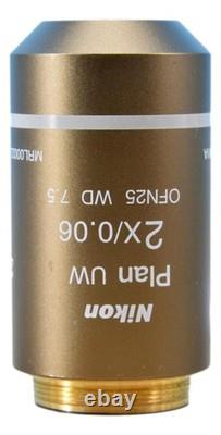 Nikon CFI Plan UW 2X/0.06 OFN25 WD 7.5 MRL00022 Microscope Objective BRAND NEW