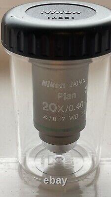 Nikon CFI160 Plan 20x/0.40, WD 1.3 objective for eclipse microscope