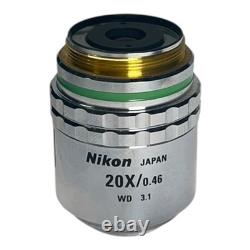 Nikon Cf Plan 20x/0.46? /0 Bd DIC Objective Microscope Lens Semiconductor Optics