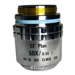 Nikon Cf Plan 50x/0.55? /0 Bd Elwd DIC Objective Microscope Lens Semiconductor