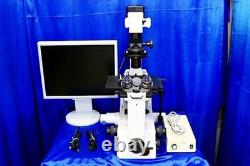 Nikon ECLIPSE TE300 Inverted Microscope Plan Fluor 4x 10x Lamp Tested