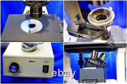 Nikon ECLIPSE TE300 Inverted Microscope Plan Fluor 4x 10x Lamp Tested