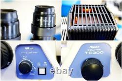 Nikon ECLIPSE TE300 Inverted Microscope Plan Fluor 4x 10x Lamp Tested