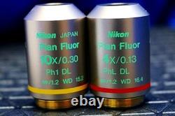 Nikon ECLIPSE TE300 Inverted Microscope Plan Fluor 4x 10x Lamp Tested