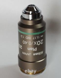 Nikon Eclipse Biological Microscope Objective Lens CFI Plan 20x/0.40 Japan