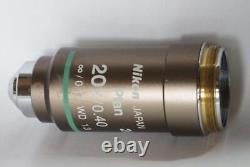 Nikon Eclipse Biological Microscope Objective Lens CFI Plan 20x/0.40 Japan