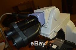 Nikon Eclipse E400 microscope with ergo head and 4 plan objectives
