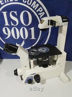 Nikon Eclipse TE300 Inverted Microscope with Plan UW 1X, 2X, Fluor 4X & 0500-0087