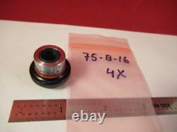 Nikon Japam Objective Plan 4x Microscope Part Optics As Pictured &75-b-16