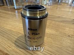 Nikon L Plan 2.5x 0.075 EPI Objective Lens In Good Condition