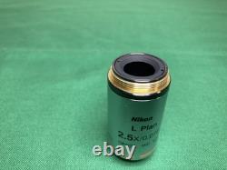 Nikon L Plan 2.5x/0.075 Objective Lens OFN25 WD8.8 Microscope M25 Thread Used