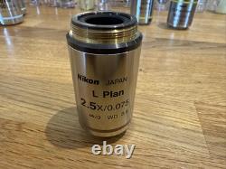 Nikon L Plan 2.5x 0.075 WD 8.8 Objective Lens In Good Condition